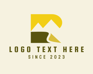 Recreation - Mountain Outdoor Letter R logo design