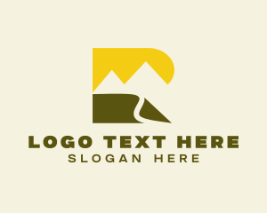 Mountaineering - Mountain Outdoor Letter R logo design