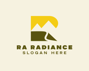 Mountain Outdoor Letter R logo design