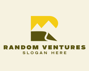 Mountain Outdoor Letter R logo design