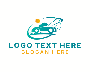 Turf - Grass Lawn Cutter logo design