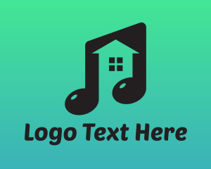 Performer - Musical Note House logo design