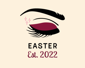 Eyelashes - Beauty Red Eyeshadow logo design
