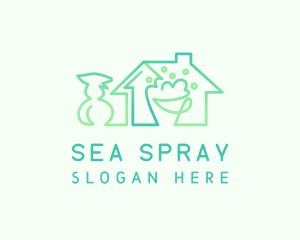 House Bucket & Spray Bottle logo design