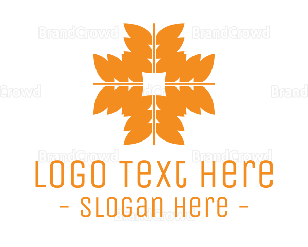 Orange Wheat Grains Logo