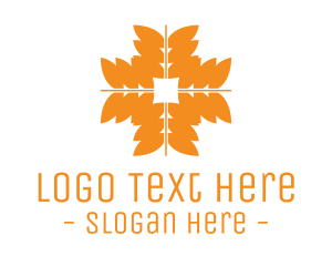 Flower - Orange Wheat Grains logo design