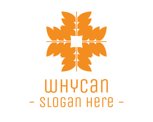 Organic Farm - Orange Wheat Grains logo design