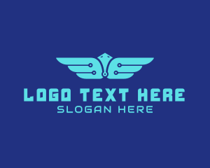 Pilot School - Cyber Tech Wings logo design