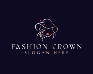 Lady Fashion Hat Dressmaker logo design