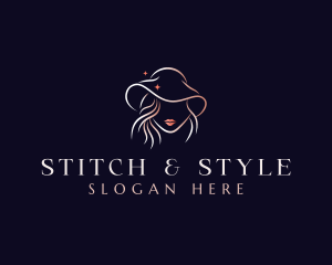 Lady Fashion Hat Dressmaker logo design