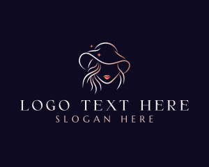 Lady Fashion Hat Dressmaker Logo