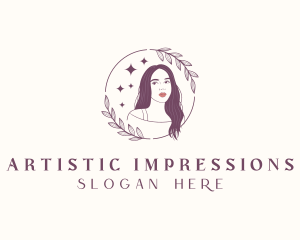 Woman Hair Sparkle logo design