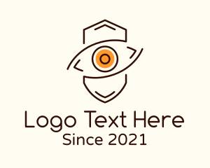 Minimalist Eye Shield logo design