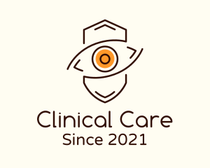 Minimalist Eye Shield logo design