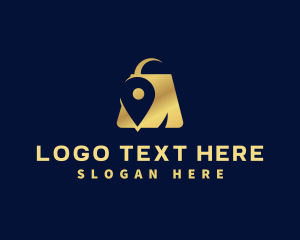 Gold - Location Pin Bag logo design