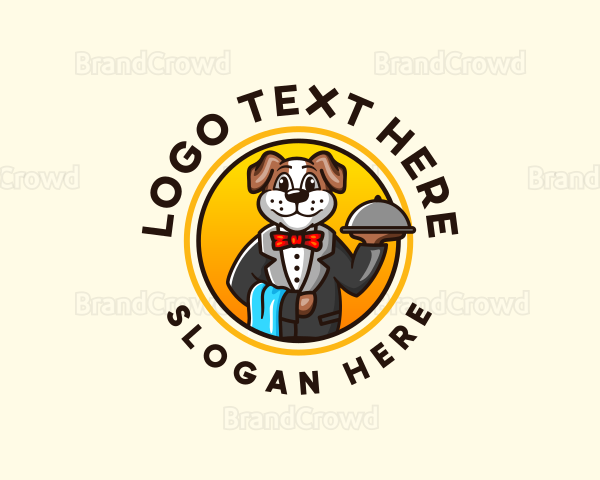 Server Waiter Dog Logo