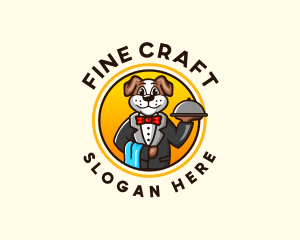 Server Waiter Dog logo design