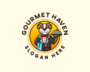 Server Waiter Dog logo design