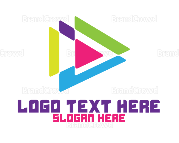 Colorful Polygon Play Logo