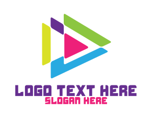 Youtube - Colorful Polygon Play logo design