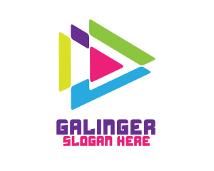 Colorful Polygon Play Logo