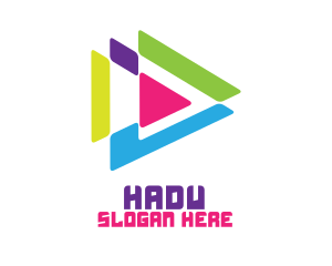 App - Colorful Polygon Play logo design
