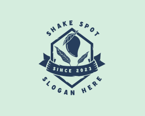 Shake - Mango Leaf Fruit logo design