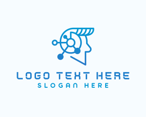 Brain - AI Programming Technology logo design