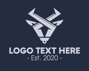 Metal - Grey Metallic Ox logo design