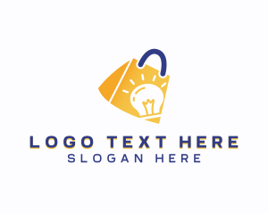 Shop - Light Bulb Shopping Bag logo design
