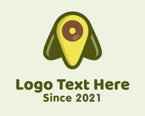 Healthy - Green Avocado Location logo design