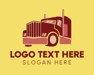 Red Trucking Delivery logo design