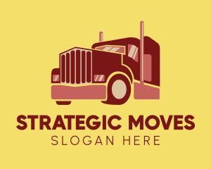 Red Trucking Delivery logo design