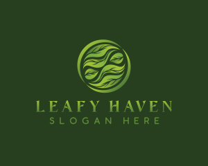 Leaves Plant Landscaping logo design