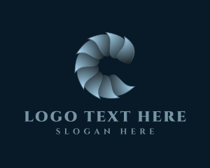 Metallic - 3D Gradient  Letter C logo design