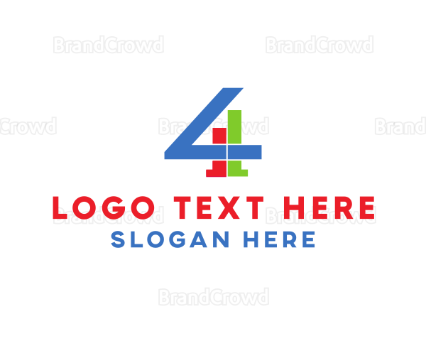 Geometric Number 4 Logo