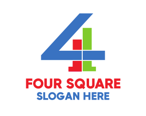 Four - Geometric Number 4 logo design
