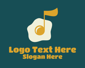 Breakfast - Egg Yolk Music Note logo design
