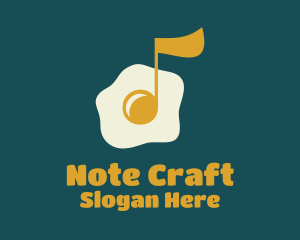 Notation - Egg Yolk Music Note logo design
