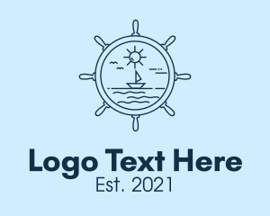 Sailing - Sailing Boat Helm logo design