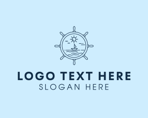 Sea - Sailing Boat Helm logo design