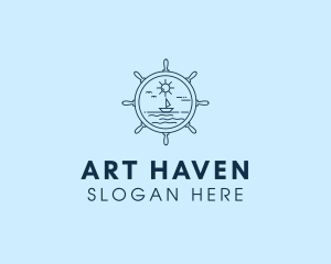 Sailing Boat Helm logo design