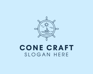 Sailing Boat Helm logo design