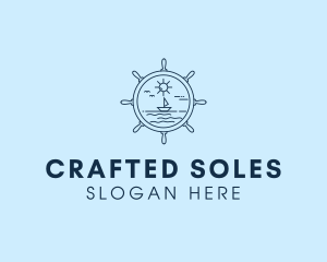 Sailing Boat Helm logo design