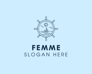 Sailing Boat Helm logo design