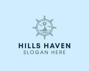 Sailing Boat Helm logo design