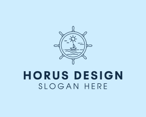 Sailing Boat Helm logo design