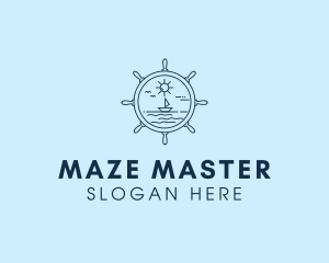 Sailing Boat Helm logo design