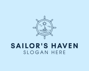 Sailing Boat Helm logo design