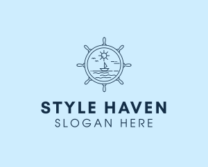 Sailing Boat Helm logo design